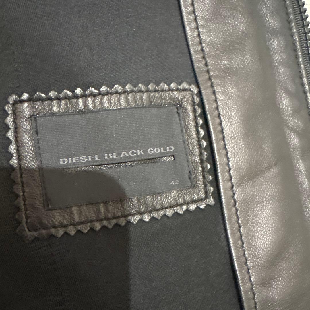 ディーゼル　ブラックゴールド　ラムレザー　ジャケット　ライダース　羊皮　ブラック