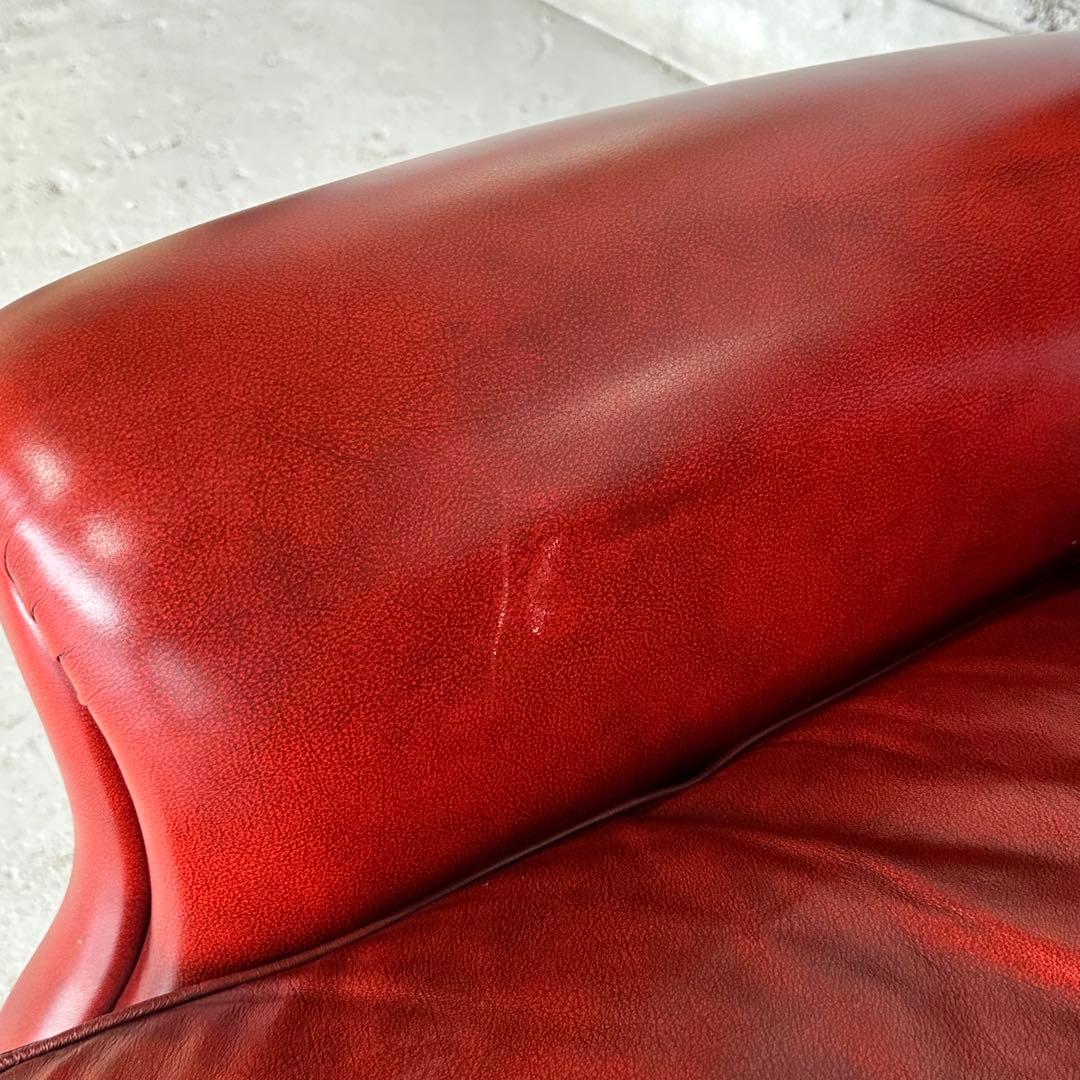 ★チェスターフィールド★総本革 ソファ 1P 英国アンティーク調 クラブチェア