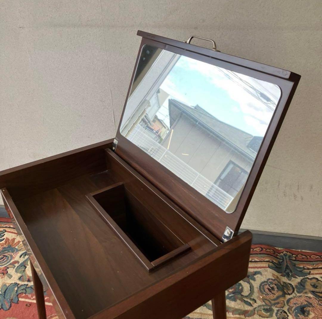 北欧レトロ 木製ドレッサー 化粧台 鏡台 サイドテーブル 古家具 ビンテージ