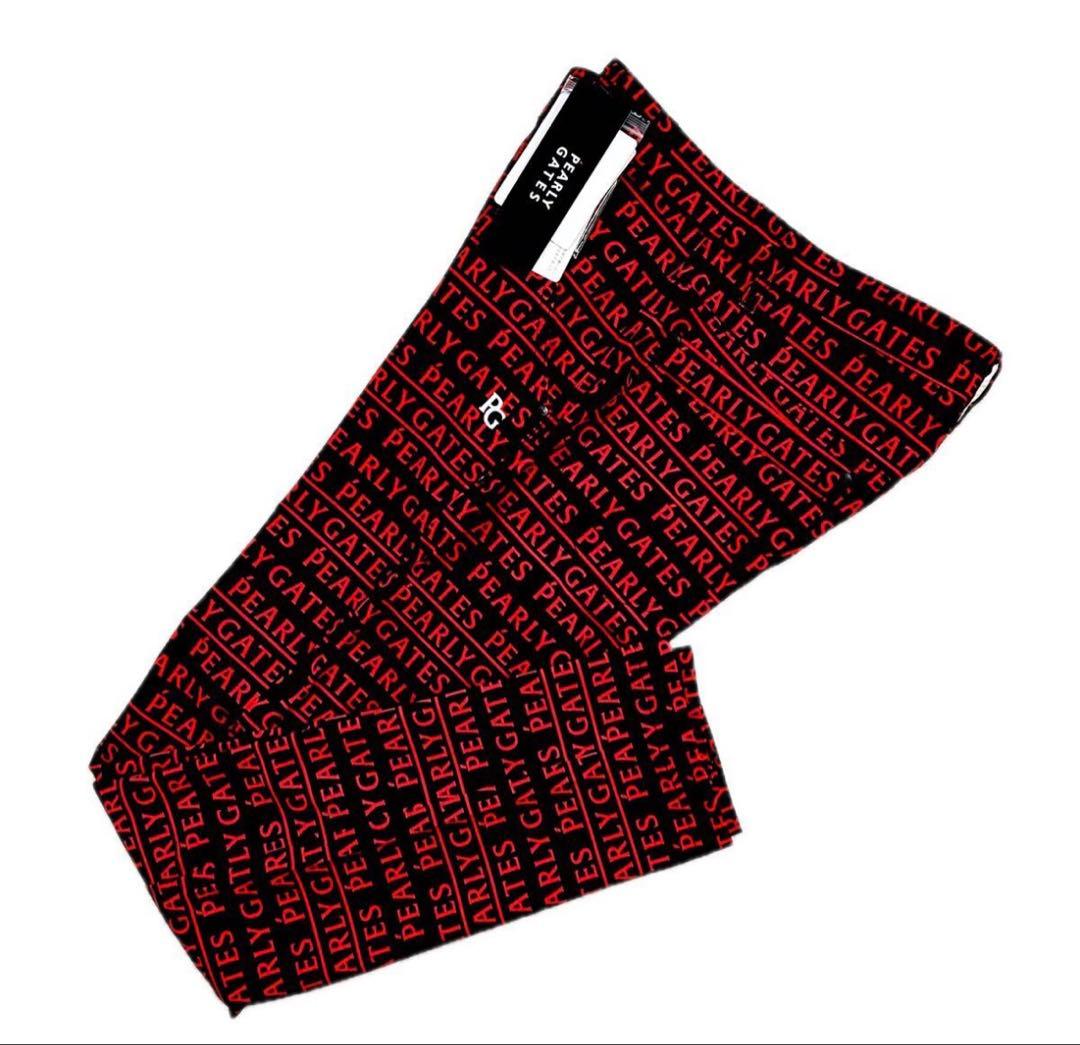 ☆新品☆ PEARLY GATES ストレッチパンツ M ブラック/レッド