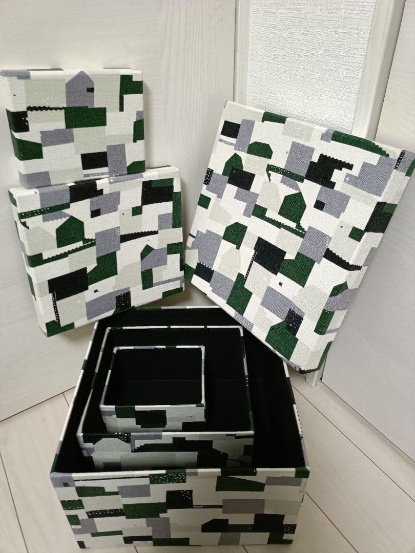 本日のみ10000円お値下げ ミナペルホネン　ファブリックボックス　大中小３個