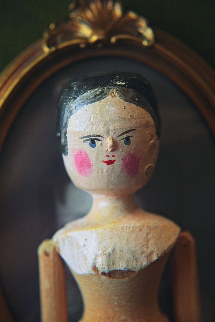 アンティーク ペグドール ウッデンドール 木製人形