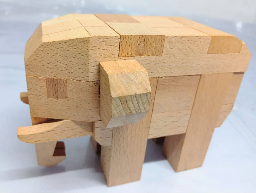 山中組木工房 　ゾウ　立体パズル　組木細工　グッドデザイン賞受賞　象　ぞう