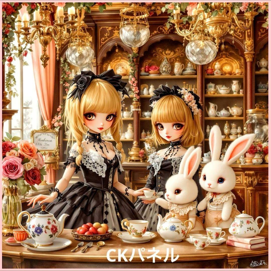 激レア女の子とうさぎパネル生地　ハンドメイド