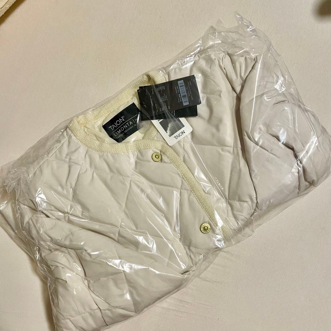 新品タグ付TAION×anuans ノーカラーキルティングショートダウン