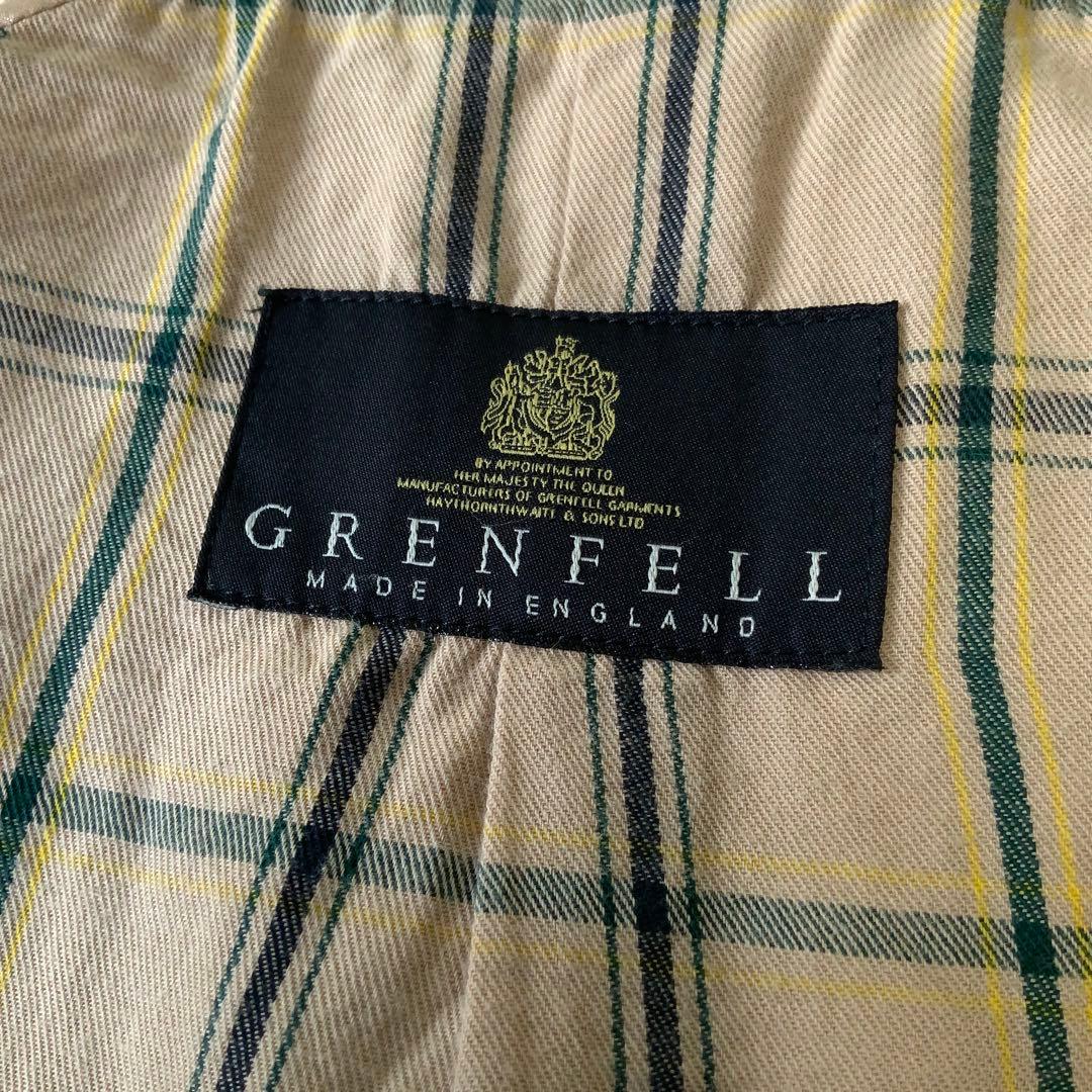 GRENFELL グレンフェル ショートトレンチ 38 英国製 ベージュ黒タグ
