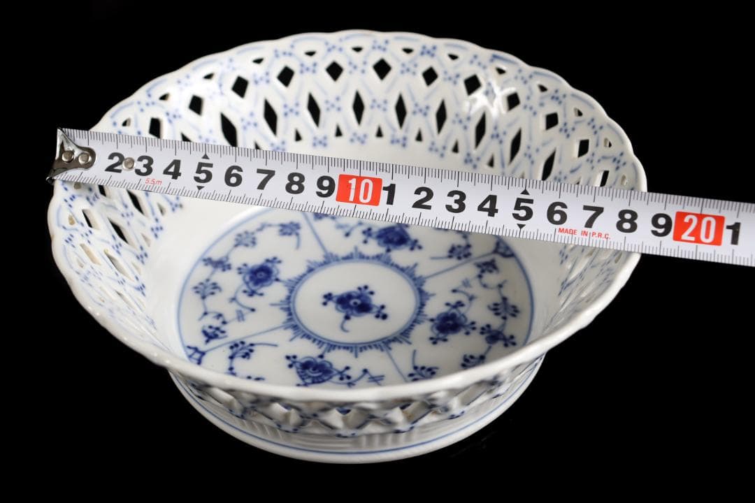 ロイヤルコペンハーゲン フルレース ブルーフルテッド ボウル フルーツバスケット