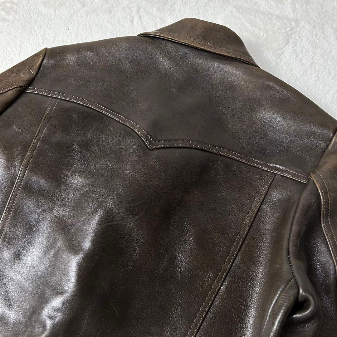 美品 PERMANENT GENUINE レザージャケット 牛革 3rd
