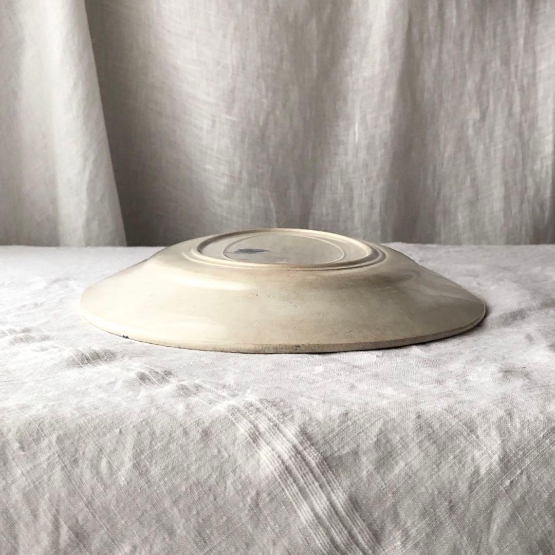 愛らしいオーバルプレート　フランスアンティーク　サンタマン　幸せの使者