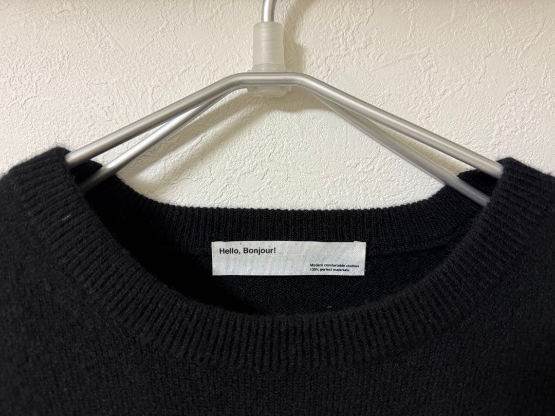 【アパルトモン】Cashmere C/N Poncho Knit ブラック