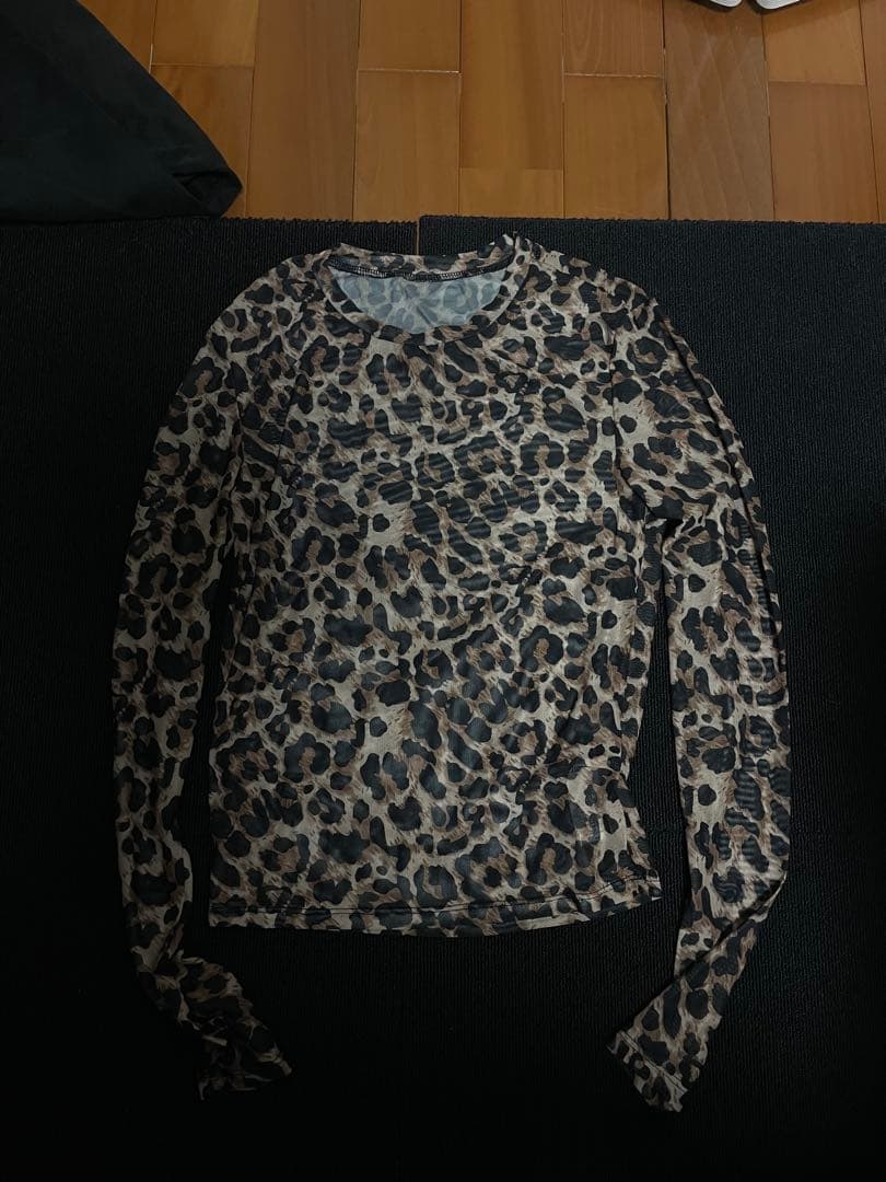 y2k セカンドスキン グランジ レオパード ロンT