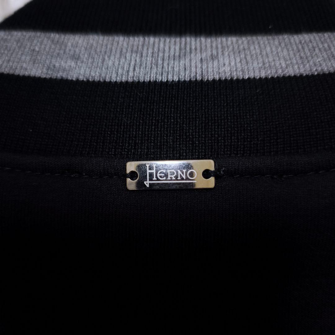 【極美品】22AW HERNO ヘルノ ブランドロゴ ボタンダウン ブルゾン44