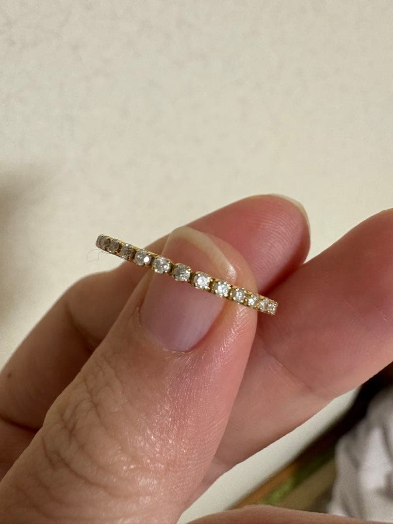 K18 YG ダイヤモンドフルエタニティリング14号