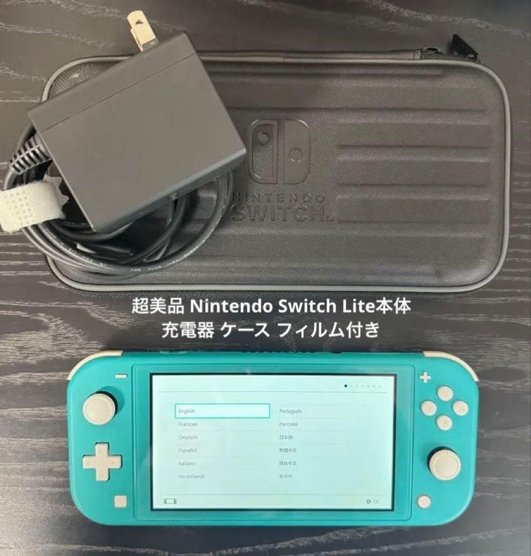 Nintendo Switch Lite本体 充電器 ケース フィルム付き
