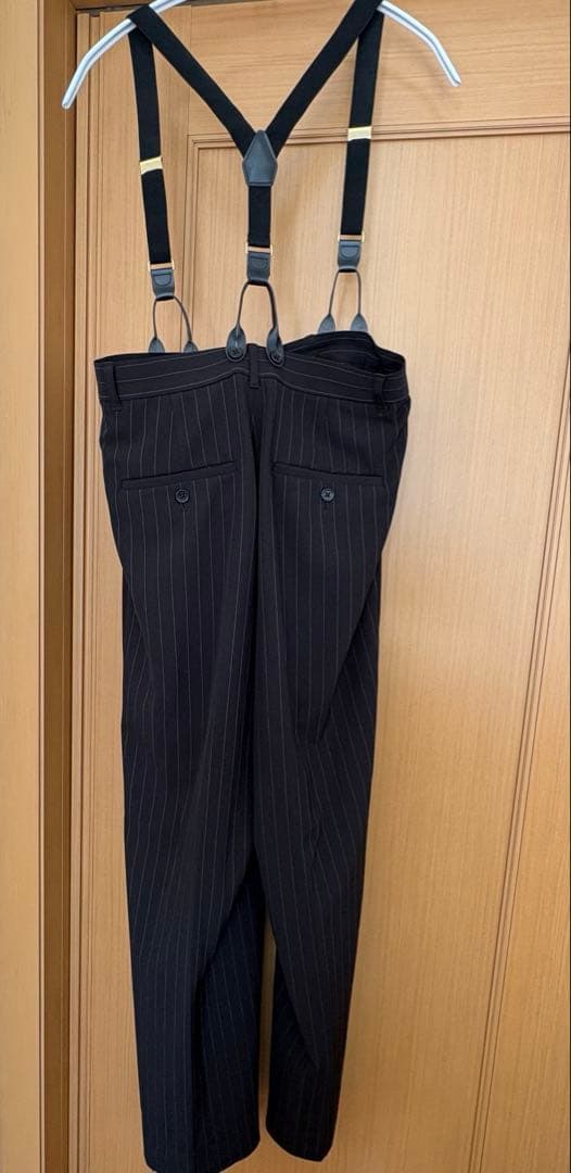 Curensology カレンソロジー　サスペンダーパンツ ブラックストライプ