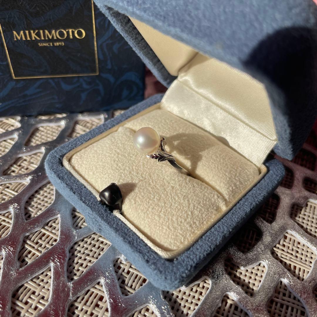 店舗にてクリーニング済　パール　リング　9号