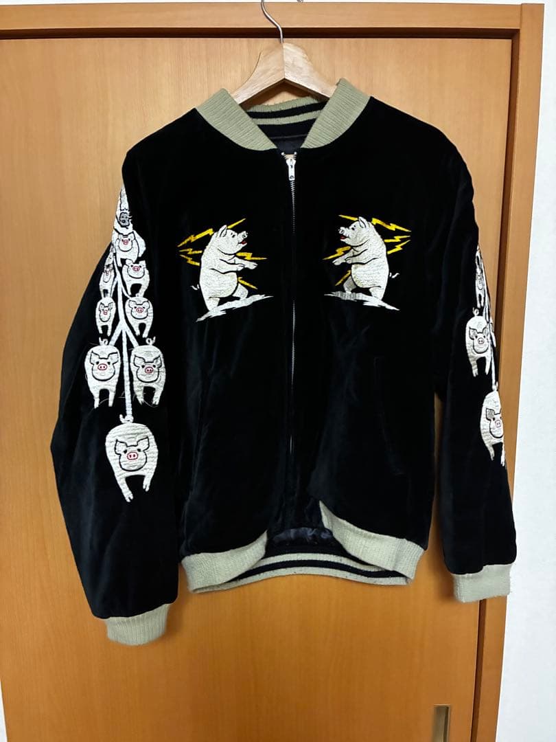 美品・Lステュディオダルチザン ALABUTA スカジャン リバーシブル 別珍