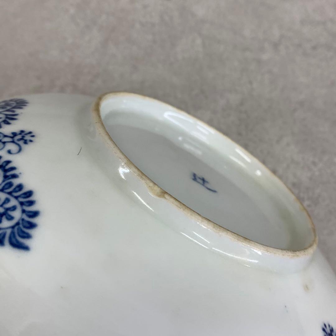 中皿 5点 直径15.3cm 花唐草 染付 藍色 青 古皿 伊万里 有田 ⑨