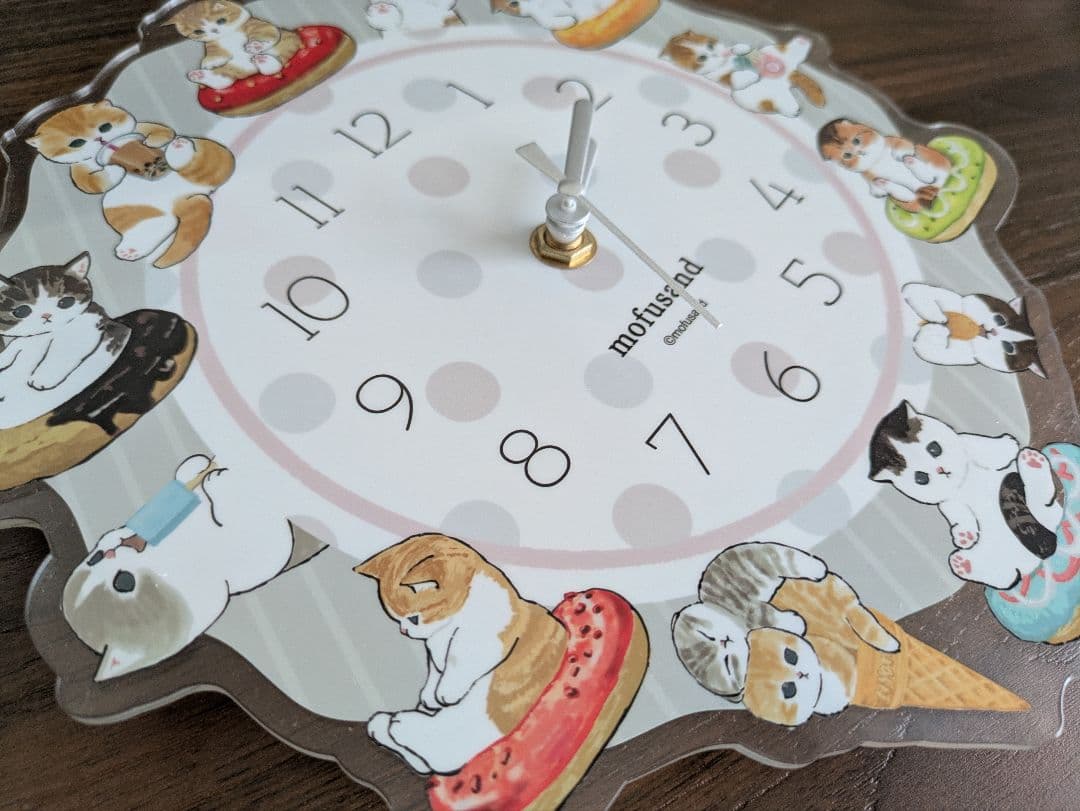 mofusand アクリル 壁掛 時計 スイーツ モフサンド