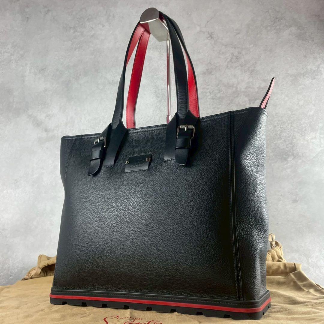 【極美品】クリスチャンルブタン レザー トートバッグ カバイカー ブラック