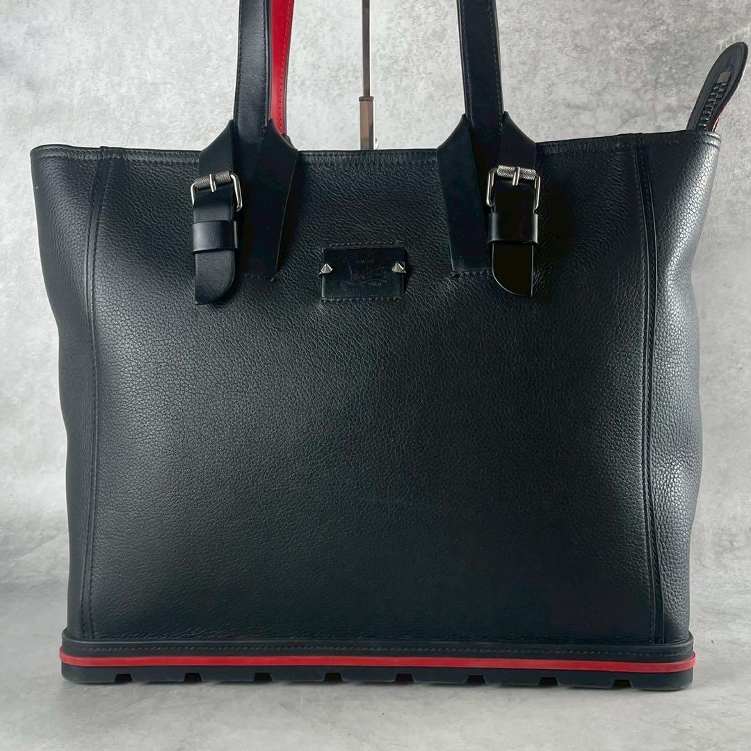 【極美品】クリスチャンルブタン レザー トートバッグ カバイカー ブラック