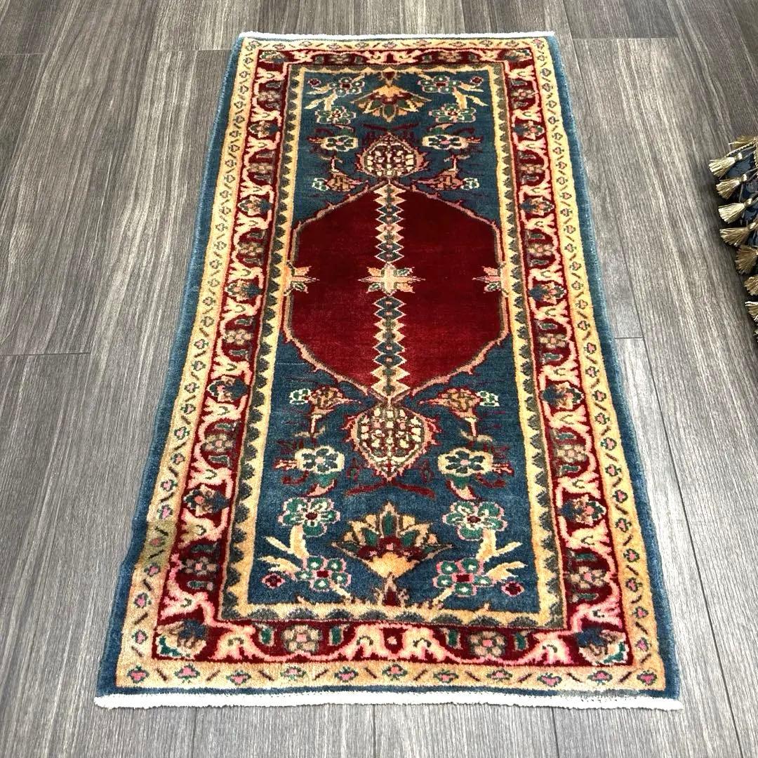 104cmx60ペルシャ絨毯年代織り物シリザーン手織り絨毯スパーヴィンテージラグ