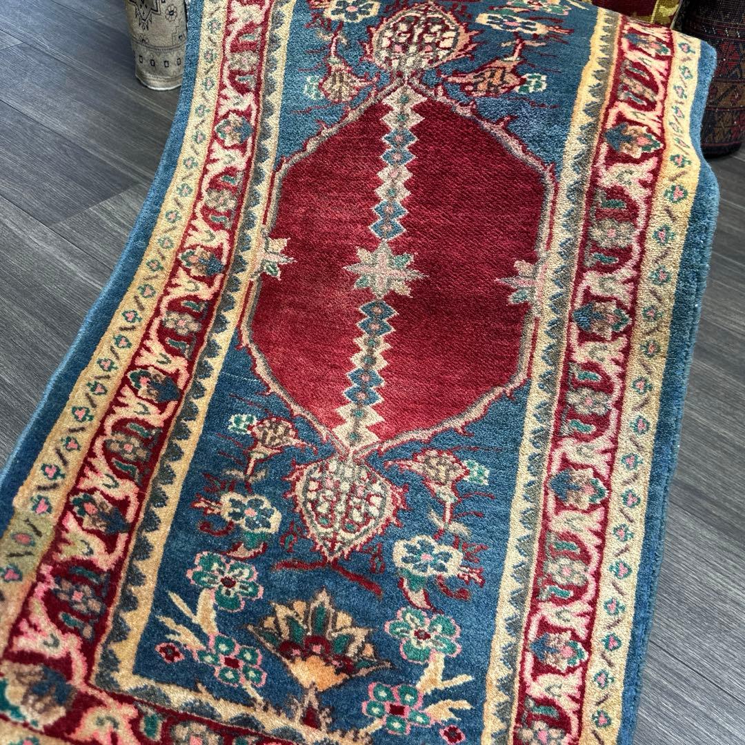 104cmx60ペルシャ絨毯年代織り物シリザーン手織り絨毯スパーヴィンテージラグ