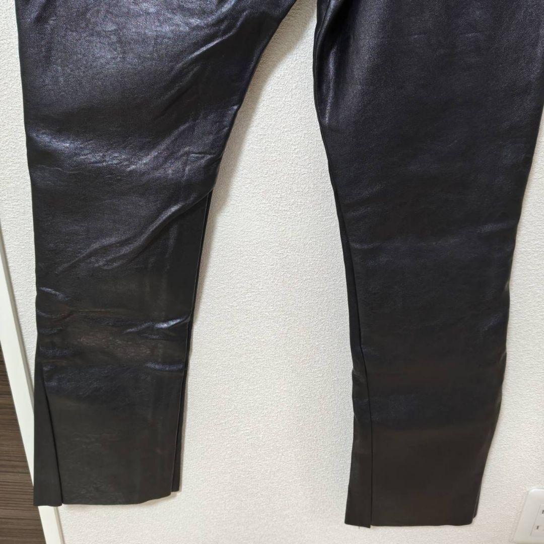 【新品タグ付き】mnml ブラックレザーフレアパンツ　32inch　ミニマル