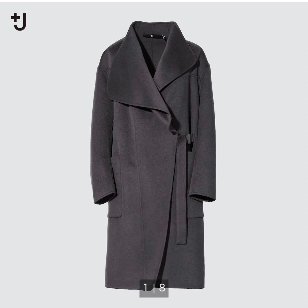 【未使用タグ付き】UNIQLO+J カシミヤブレンドノーカラーコート S