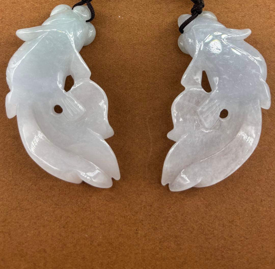 【トゥーハン】翡翠彫刻金魚8ペア16点セット