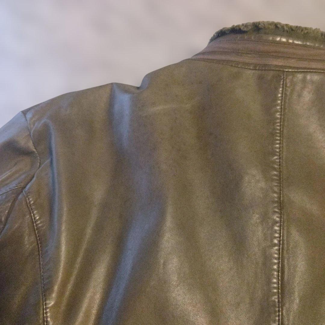 普*9様 DIESEL　ブラックゴールド　 カーキー レザージャケット