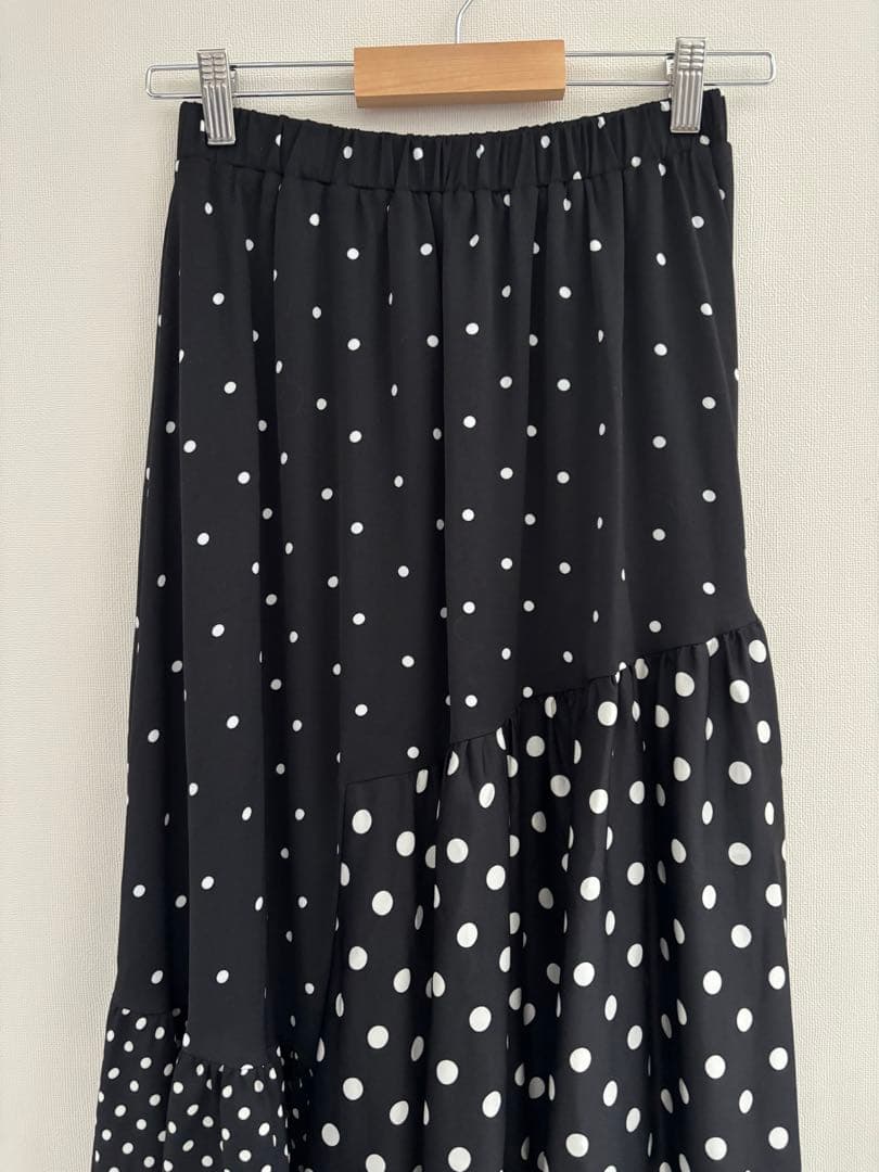 BEARDSLEY　ビアズリー ドットパッチワークロングスカート　F