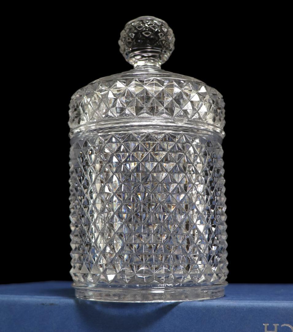 オールド・バカラ 稀少型ディアマン・ビゾー 円柱型蓋物 小物入れ ボンボニエール