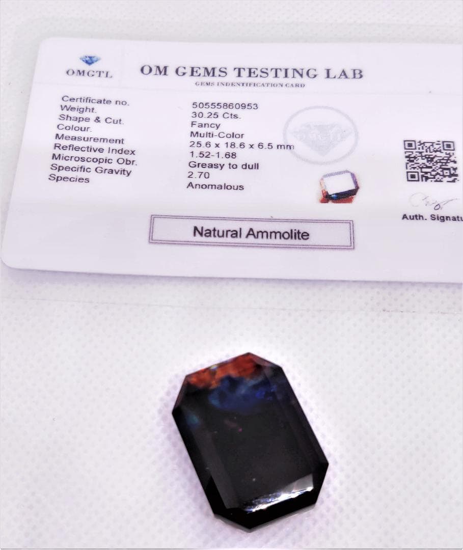 アンモライト 30.25Ct 証明証付 オパール アンモナイト パワーストーン