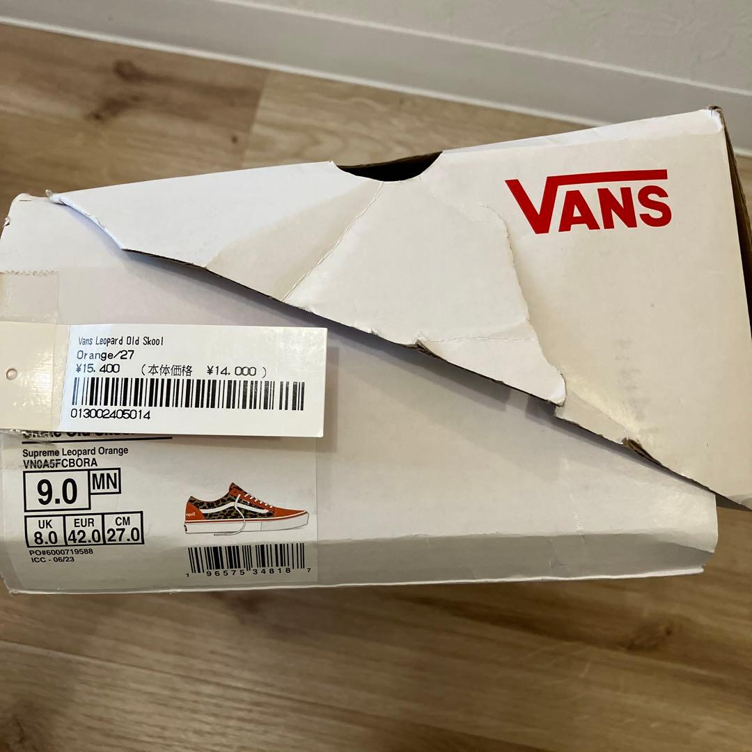 ☆ シュプリーム×バンズ レオパード オールド スクール オレンジ　27センチ☆