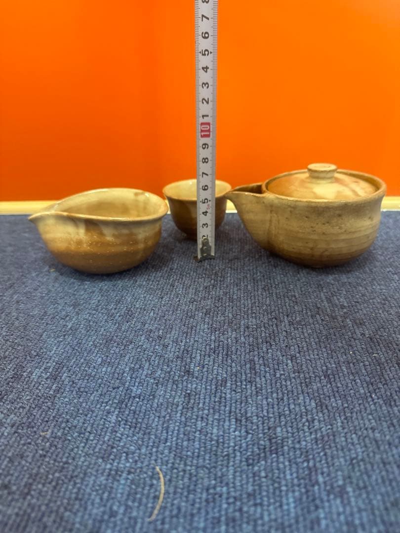 1642 萩焼　茶器セット　宝瓶1客　湯冷し1客　猪口6客