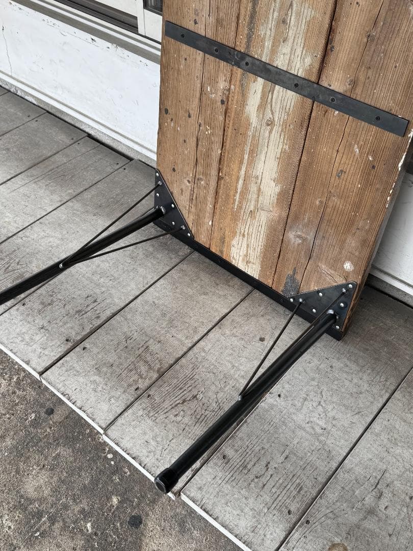 【高さ62.5cm】 古材 アイアン 低め 作業台 テーブル インダストリアル