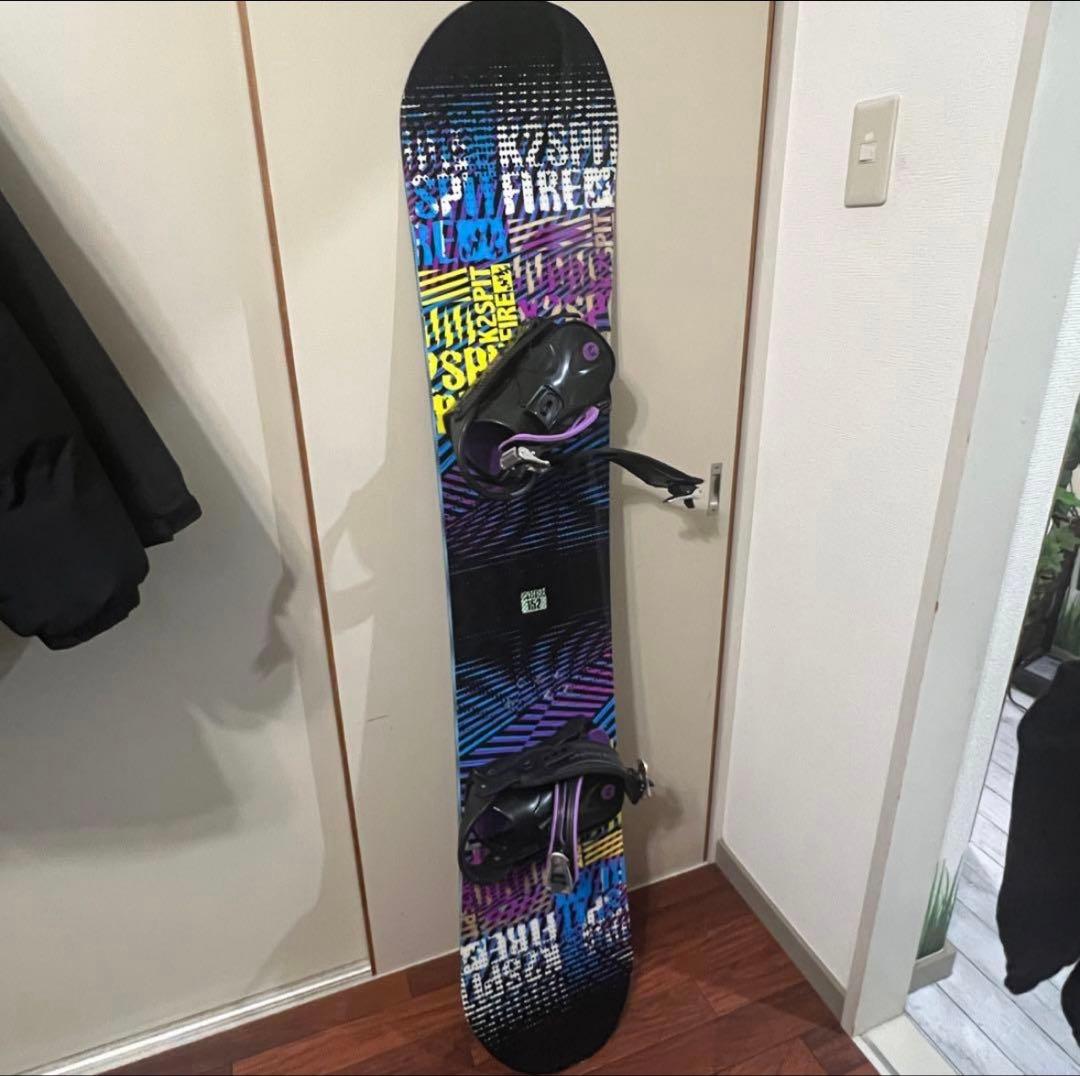 【シーズン到来】スノーボード2点セット K2 ビンディングセット 紫パープル