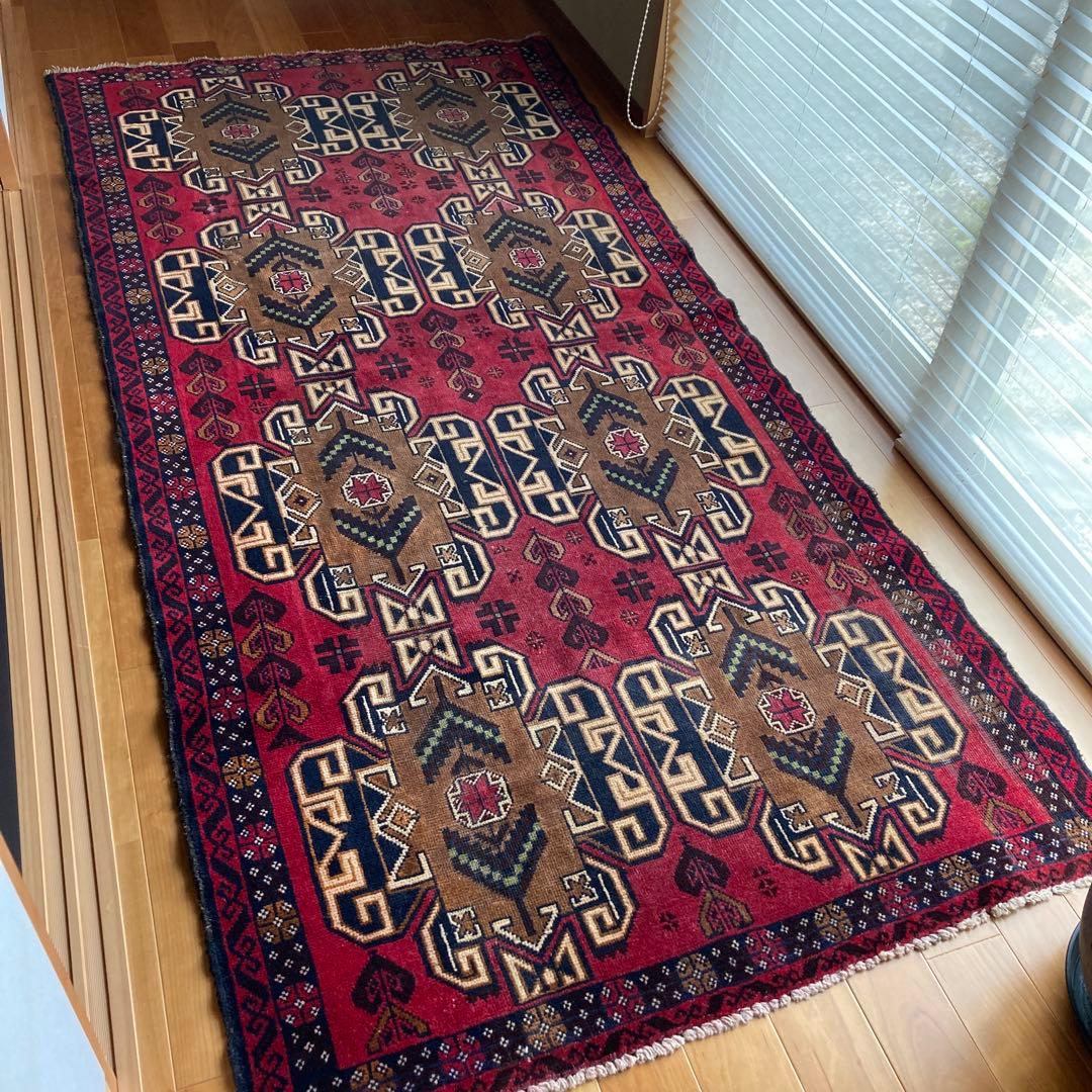 ヴィンテージラグ　トライバルラグ　バルーチ　大判