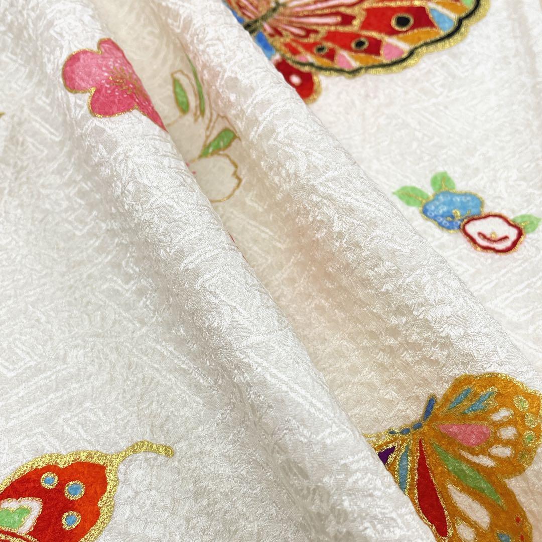 ◎mk-3293　女児　振袖　着物　ちょうちょ　　11-14