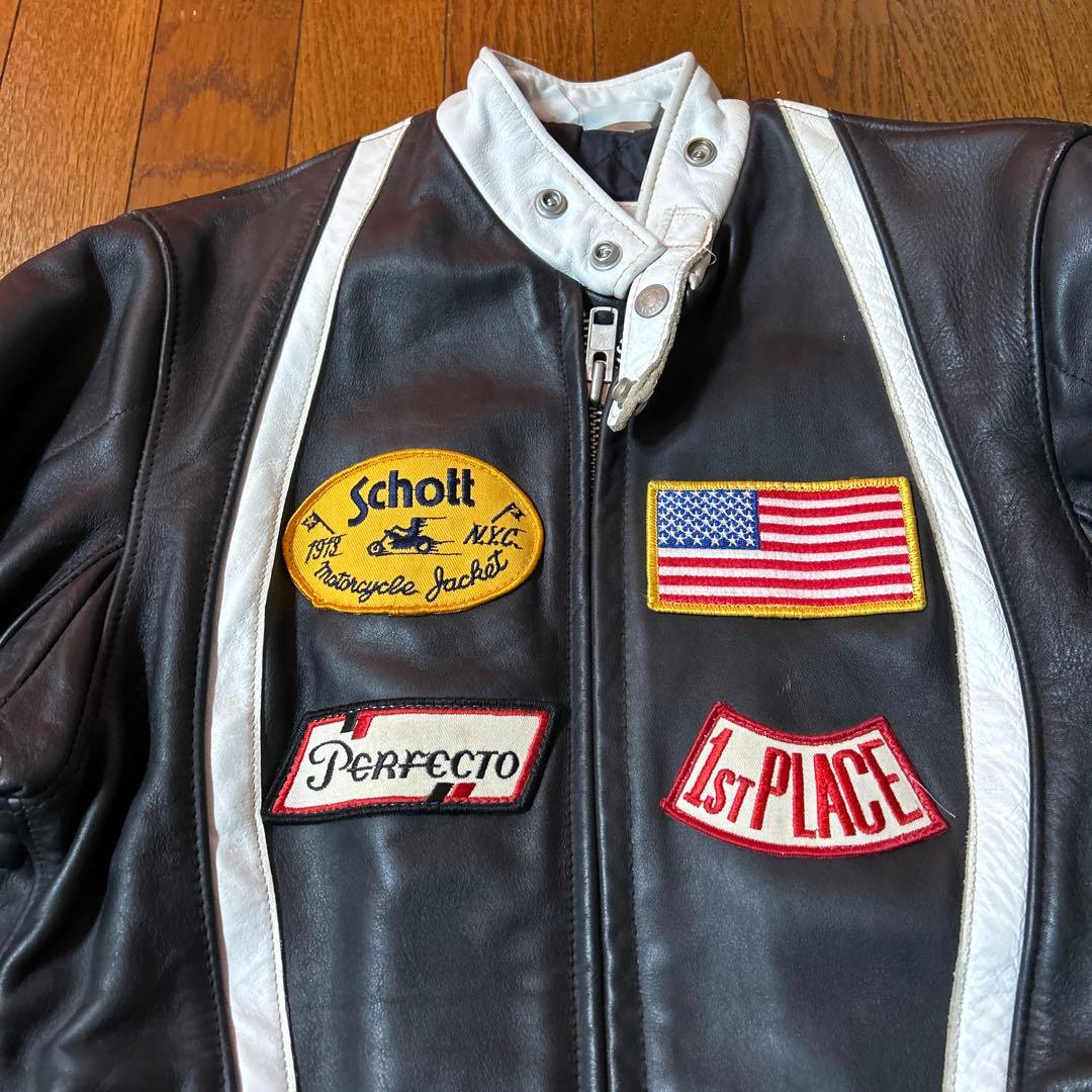 USA製schottレーシングレザーライダース34ショットvansonバンソン