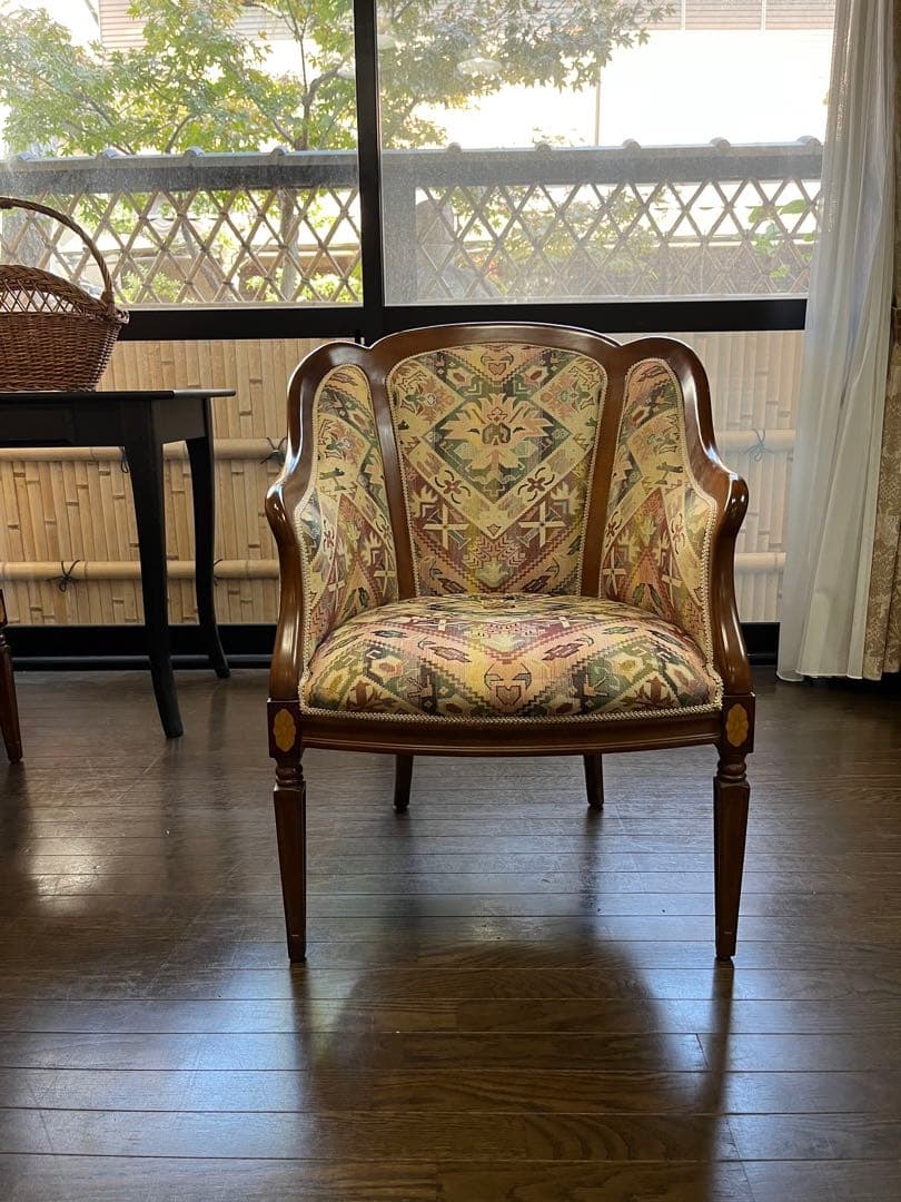 シングルソファ ② アンティーク インテリア イタリア 象嵌