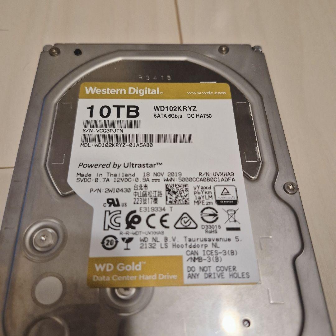 内蔵型ハードディスクドライブ Western Digital Gold 10TB 7200rpm