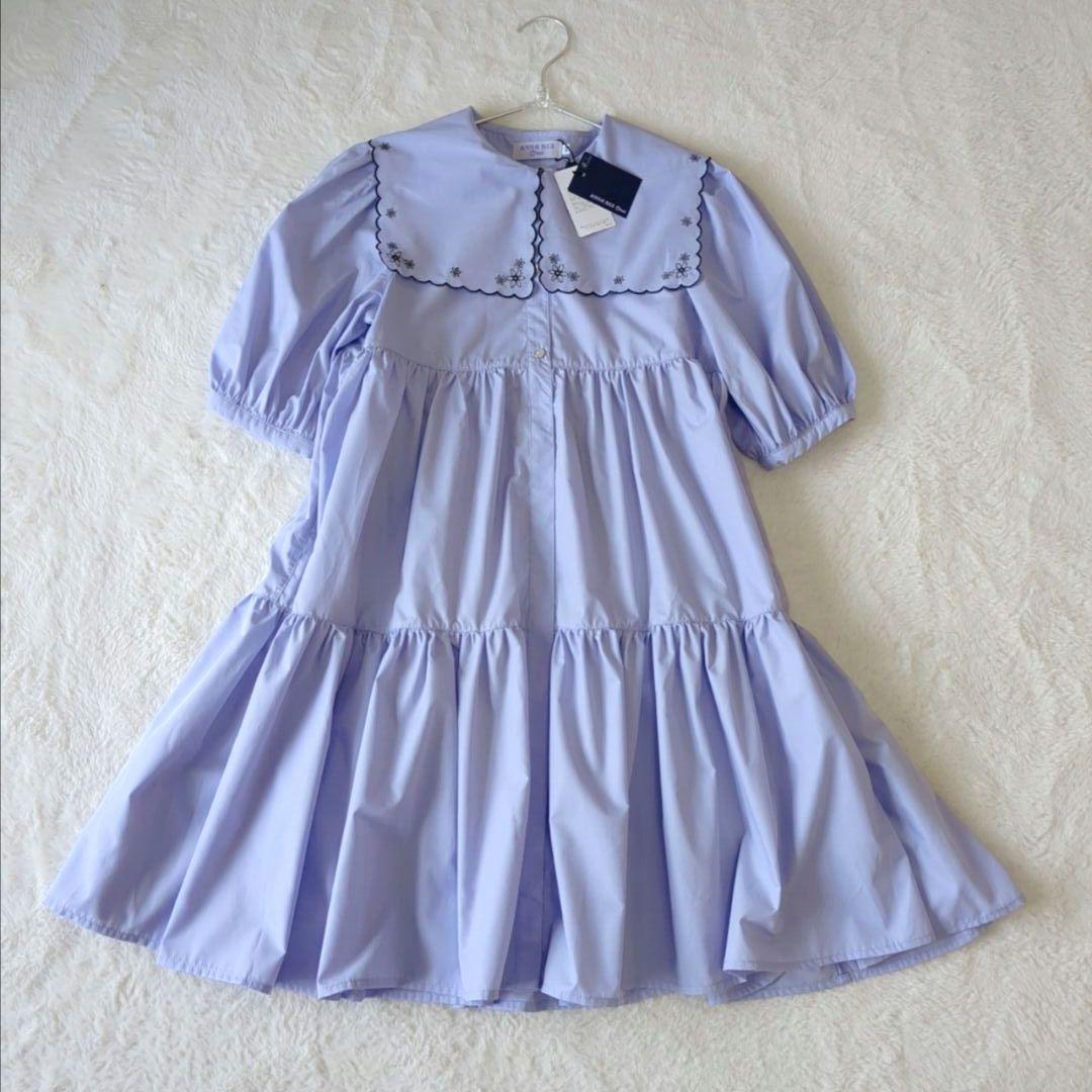 新品　ANNASUI mini　150　24ss　セーラー襟ティアードワンピース