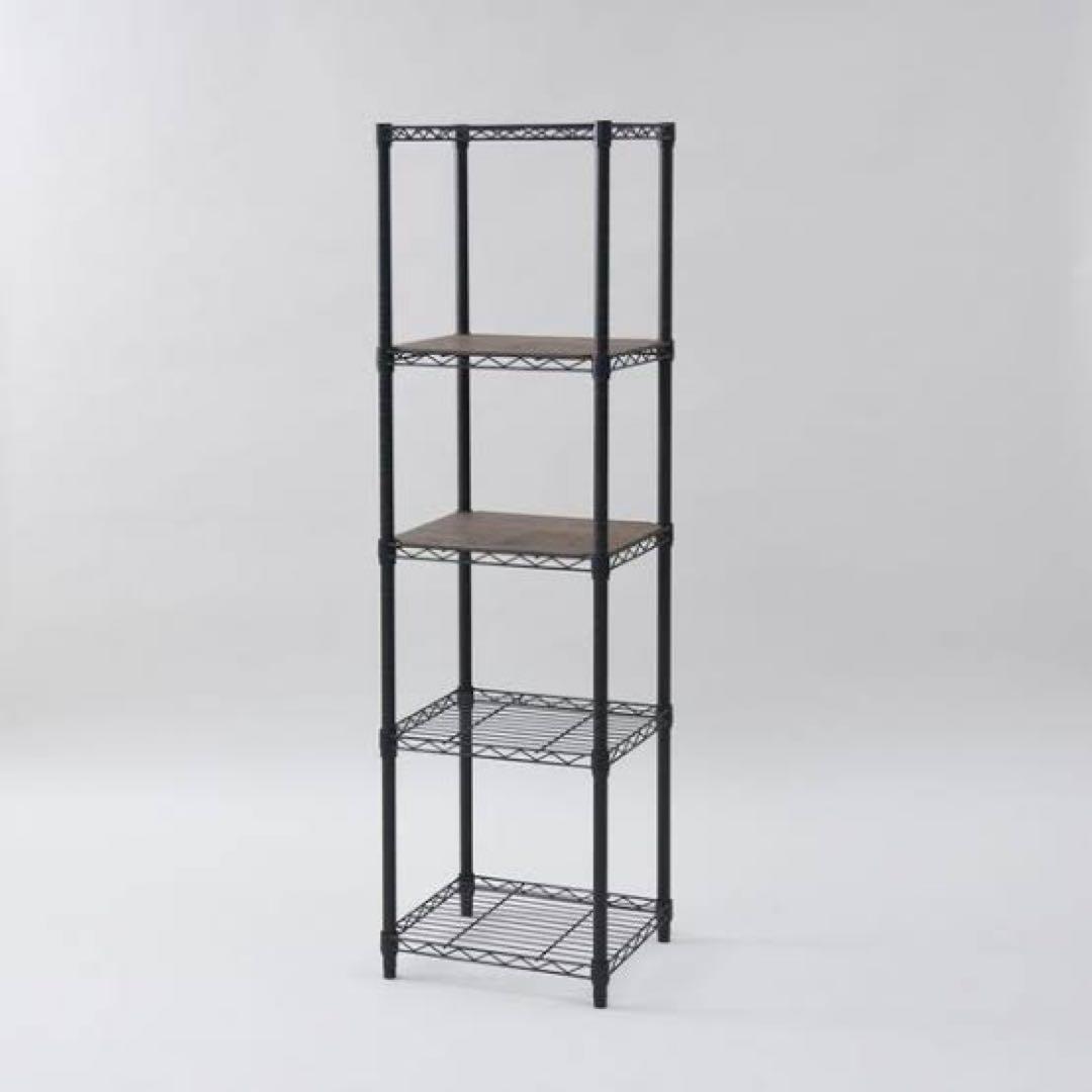 新品未使用箱不良　山善 メタルシェルフ ICM-15455J（BK）+WB