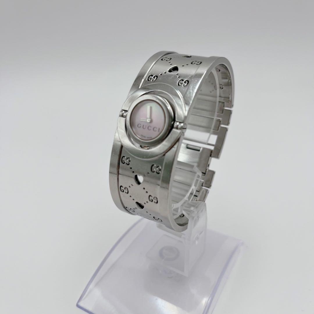 希少GUCCI グッチ トワール ハート バングルウォッチ 腕時計 シェル文字盤