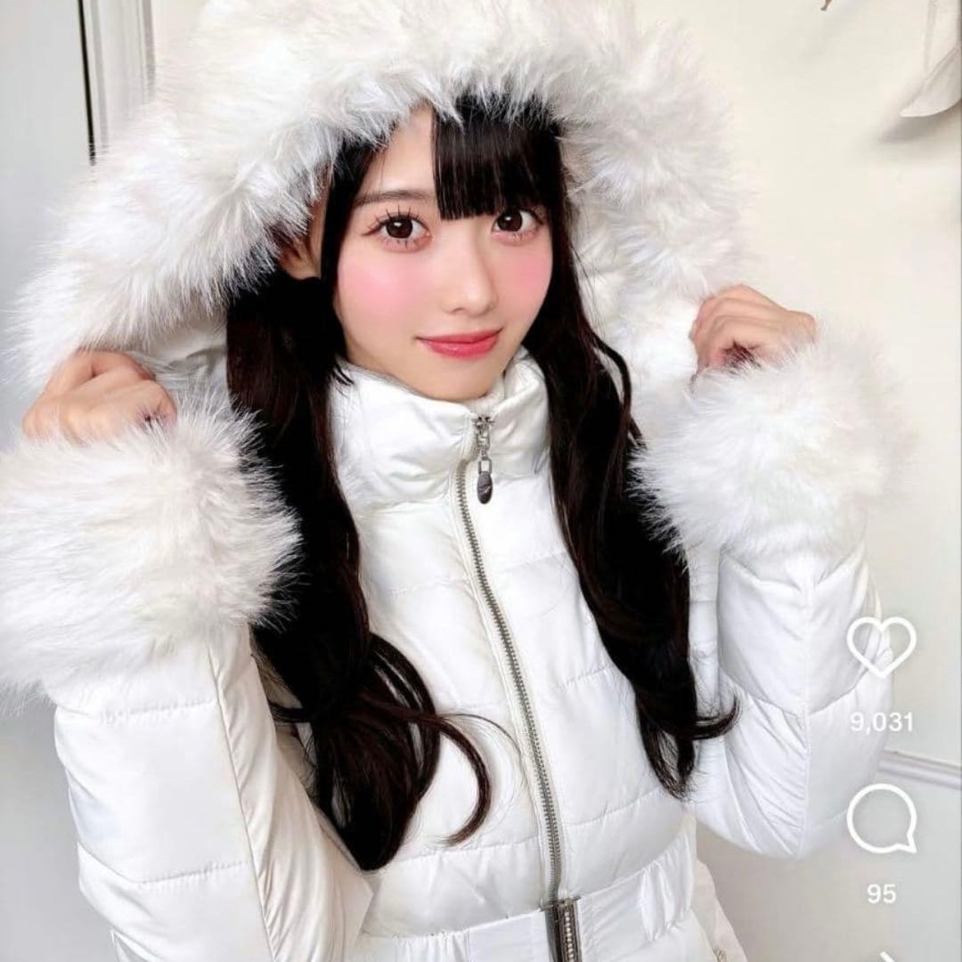 ミッシェルマカロン ウエストベルトフェイクファー ダウン 完売商品 美品