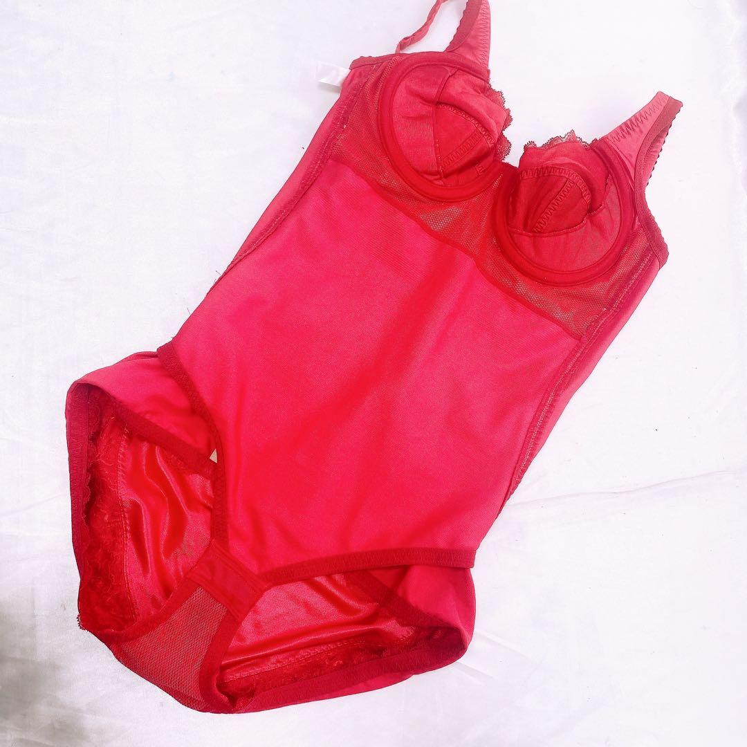 マ*ー様 392 MARUKO ボディスーツ　B75L デコルテレッド　限定色に