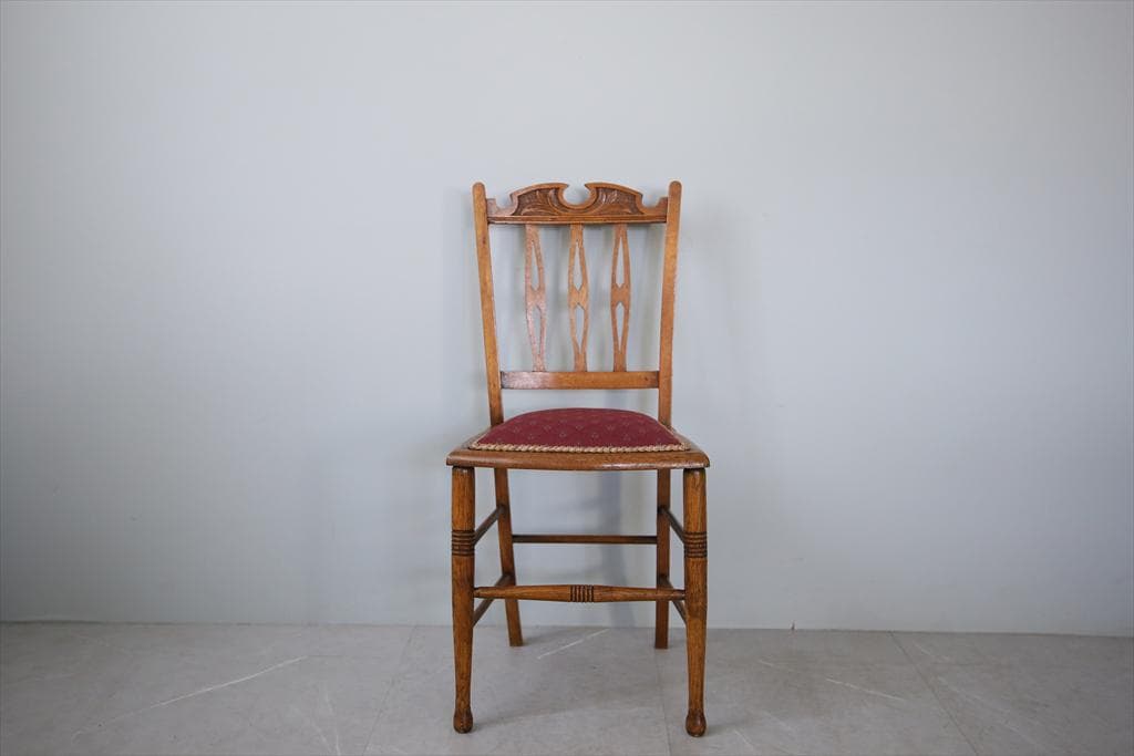 英国アンティーク木製ベッドルームチェア/椅子ダイニングイス/飾り棚(92-213