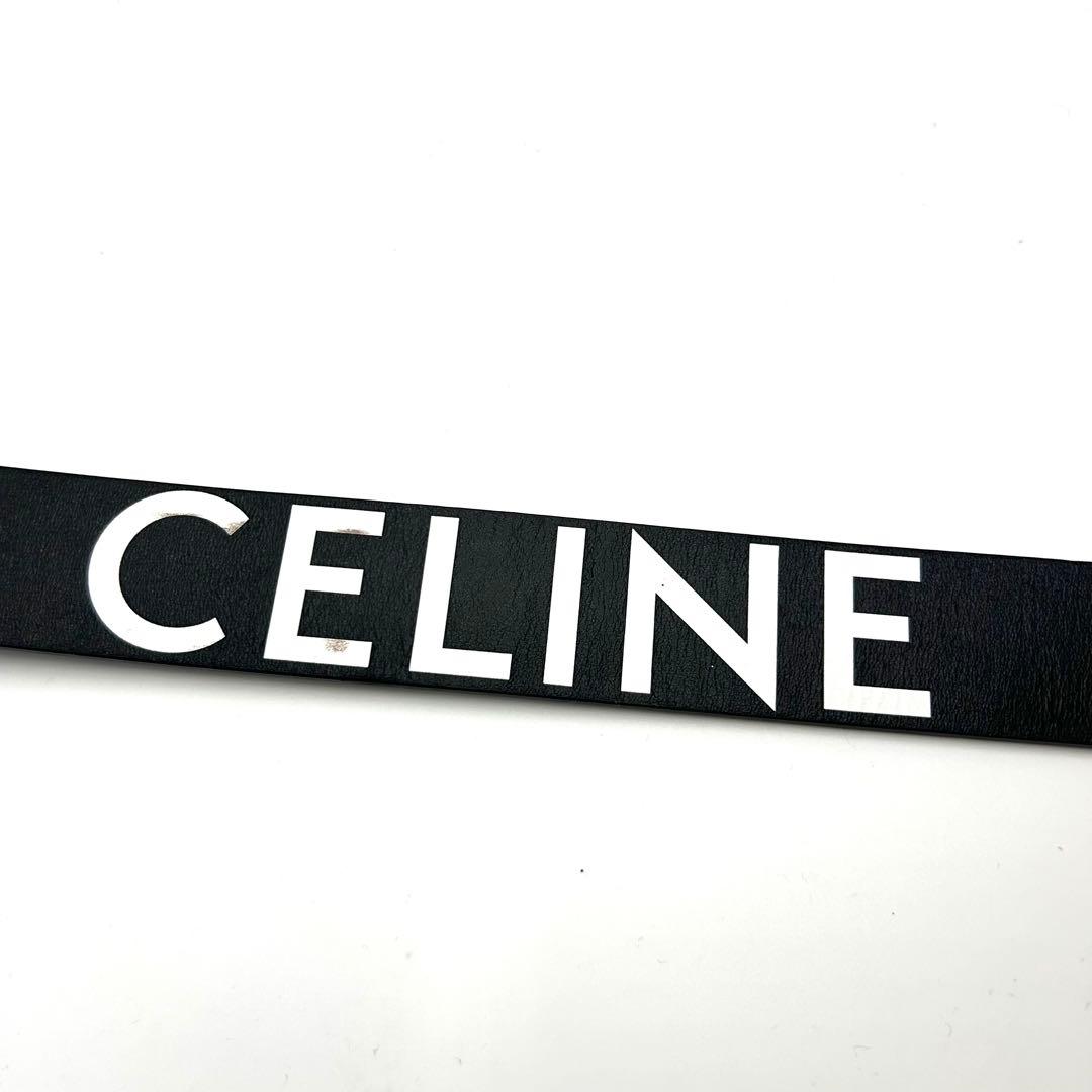 CELINE セリーヌ ウエスタンベルト ロゴ レザー ブラック